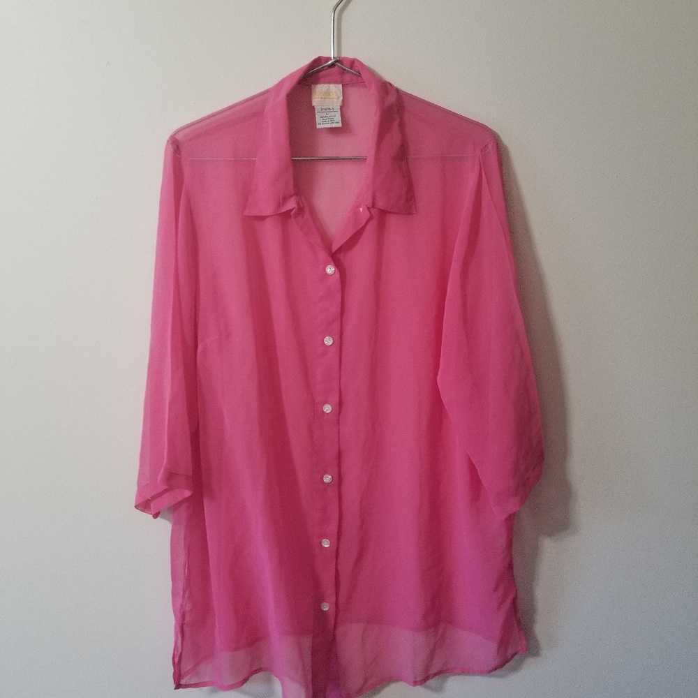 ROMAN sheer blouse swim cover